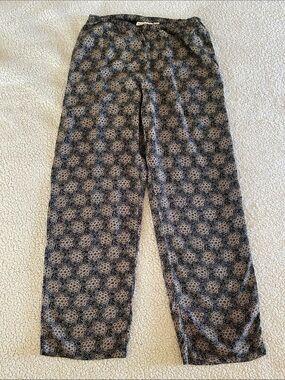 Printed Black & Cream Wide-Leg Trousers